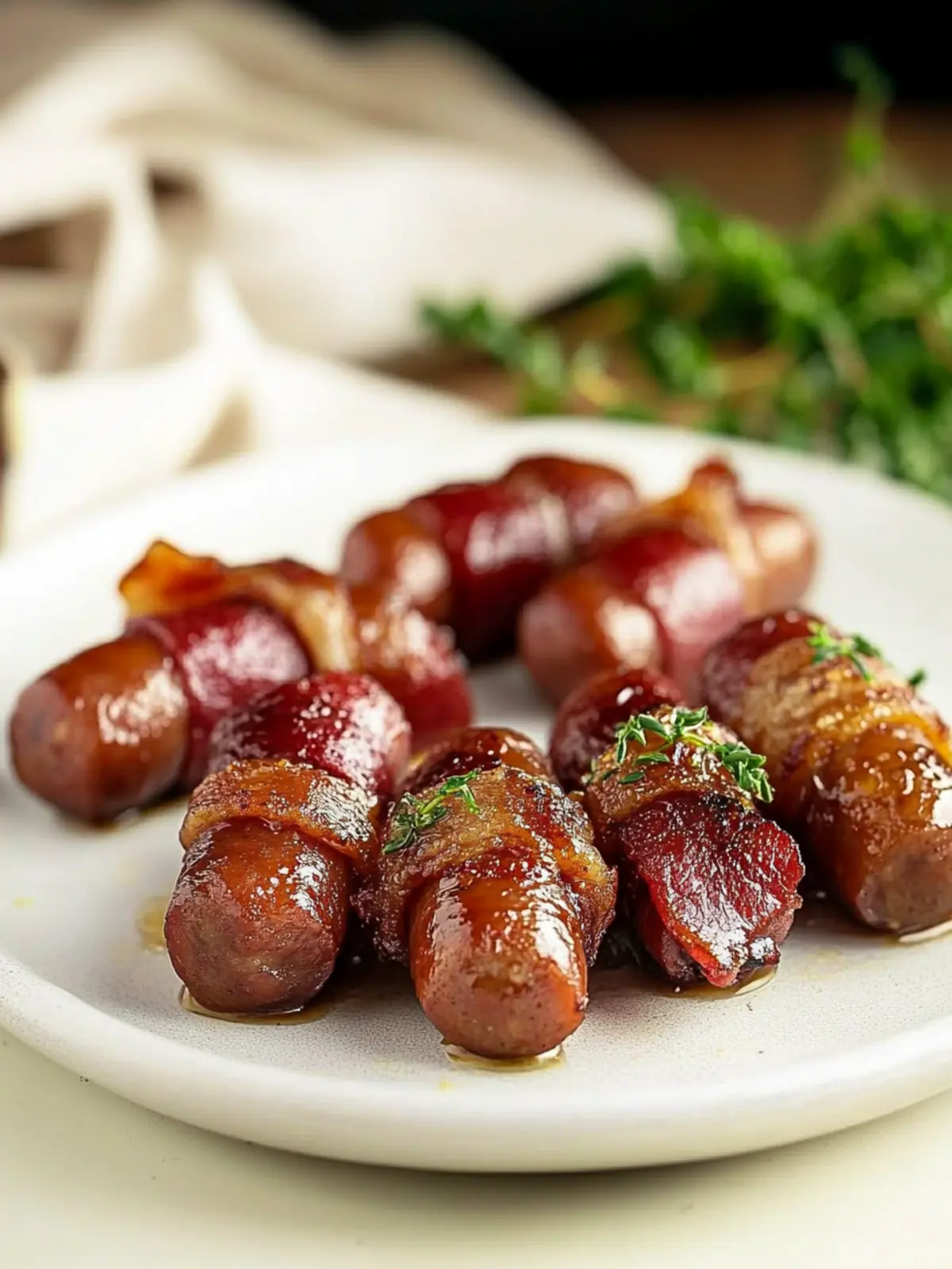 Bacon Wrapped Smokies with Brown Sugar and Butter