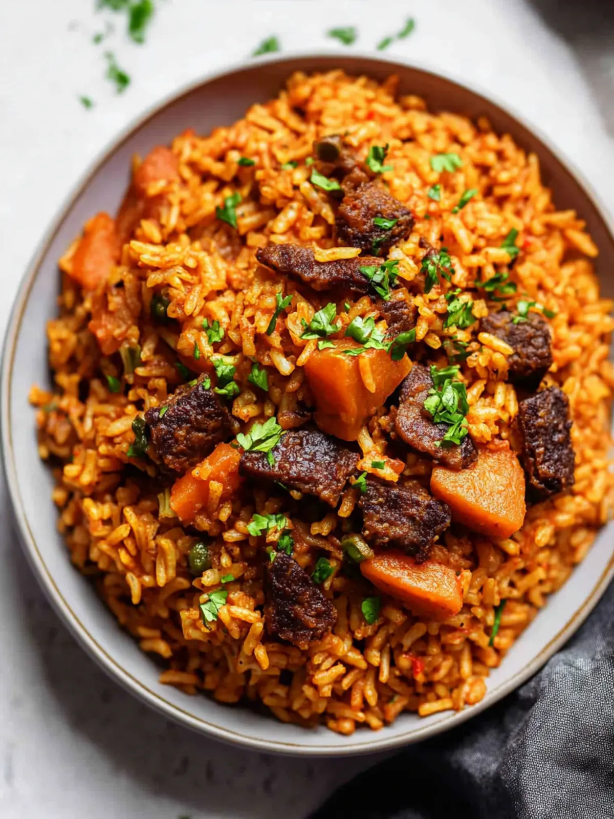 Savor Jollof Rice Like Never Before with Sirloin Steak Bliss 2 Jollof Rice