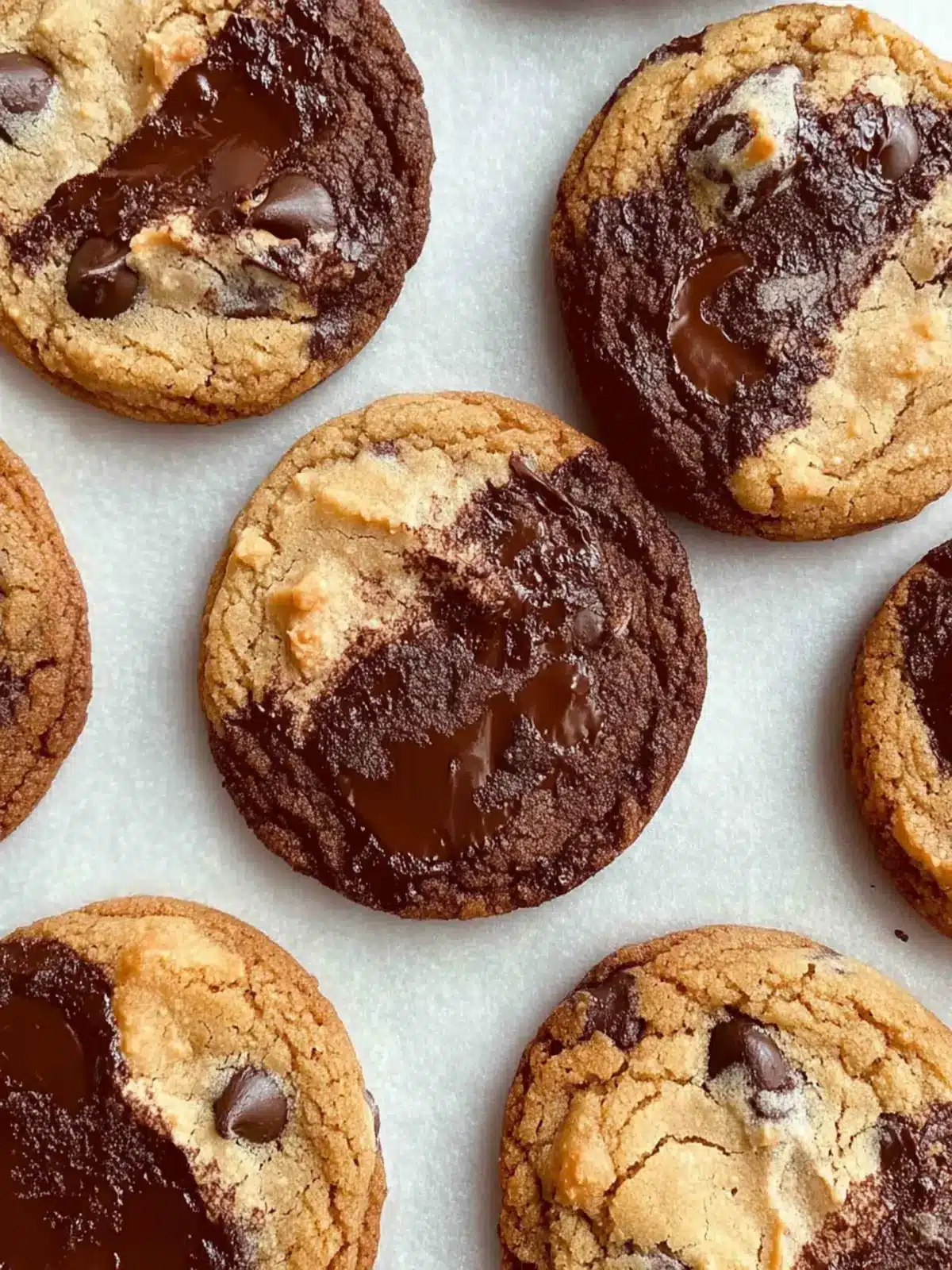Half-n-Half Chocolate Chocolate Chip Cookies
