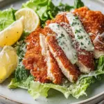 Chicken Caesar Salad with Crispy Schnitzel & Yoghurt Dressing