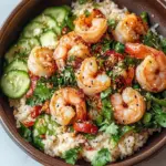 Garlic Shrimp Salad with Crispy Rice & Sesame Dressing