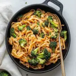 Crispy Broccoli Sweet and Spicy Sesame Tahini Noodles
