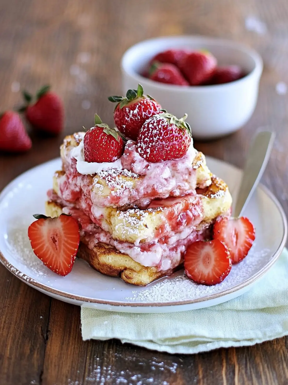 Irresistible Strawberries and Cream Stuffed French Toast Recipe 3 Strawberries and Cream Stuffed French Toast