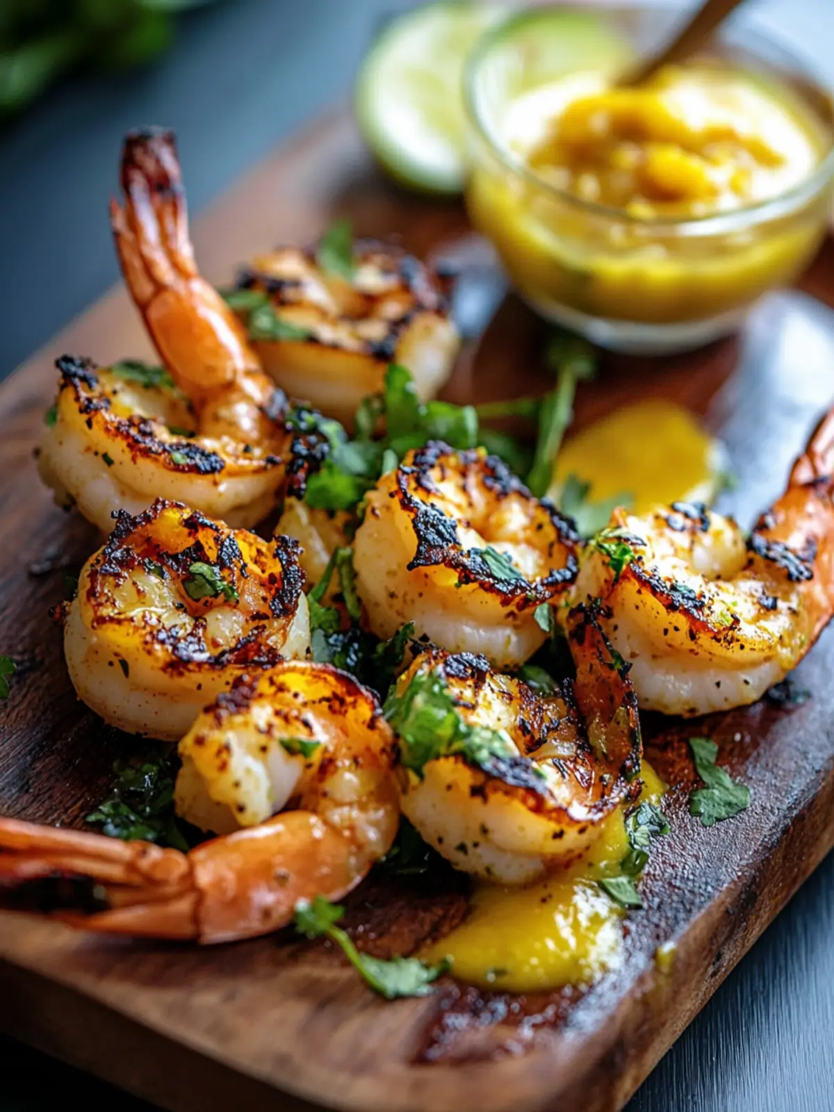 Grilled Shrimp With Spicy Mango Lime Coulis