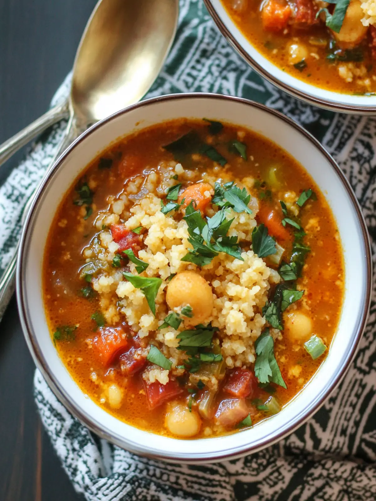 Moroccan-Spiced Vegetable Soup with Couscous in 30 Minutes 3 Moroccan-Spiced Vegetable Soup with Couscous
