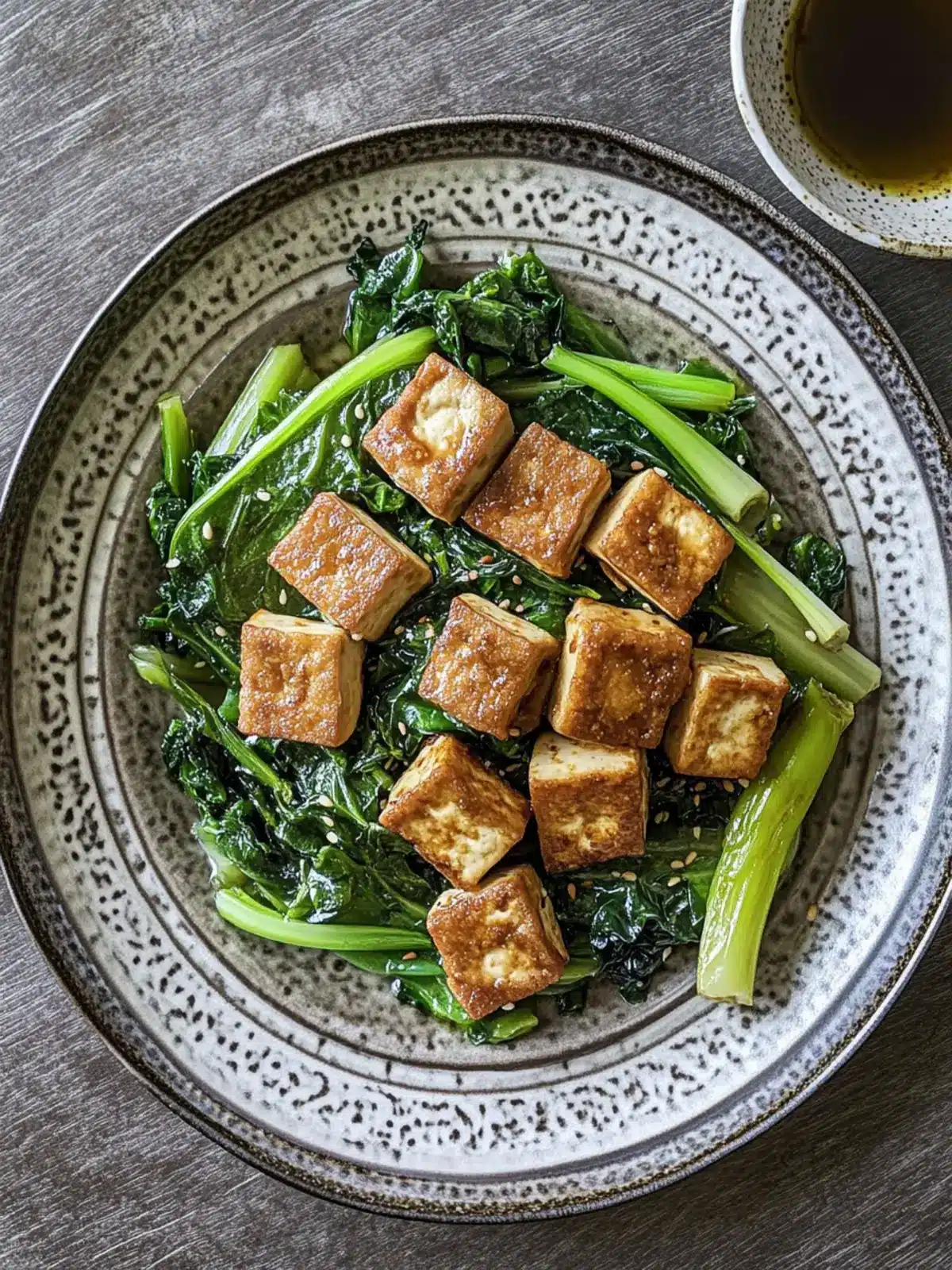 Crispy Tofu and Choy Sum