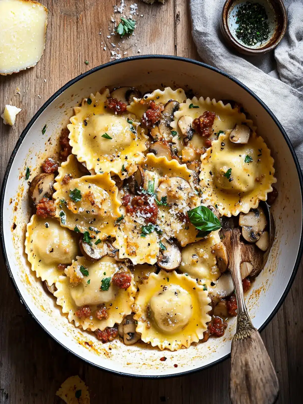 Creamy Mushroom Chorizo Ravioli Ready in 20 Minutes 4 Mushroom Chorizo Ravioli