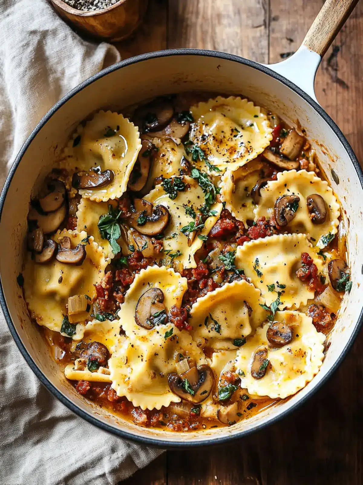 Creamy Mushroom Chorizo Ravioli Ready in 20 Minutes 3 Mushroom Chorizo Ravioli