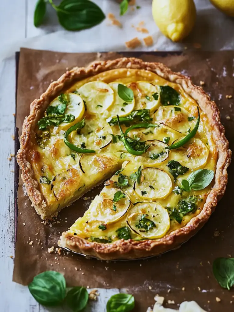 Lemon, Green Chilli and Cheddar Tart