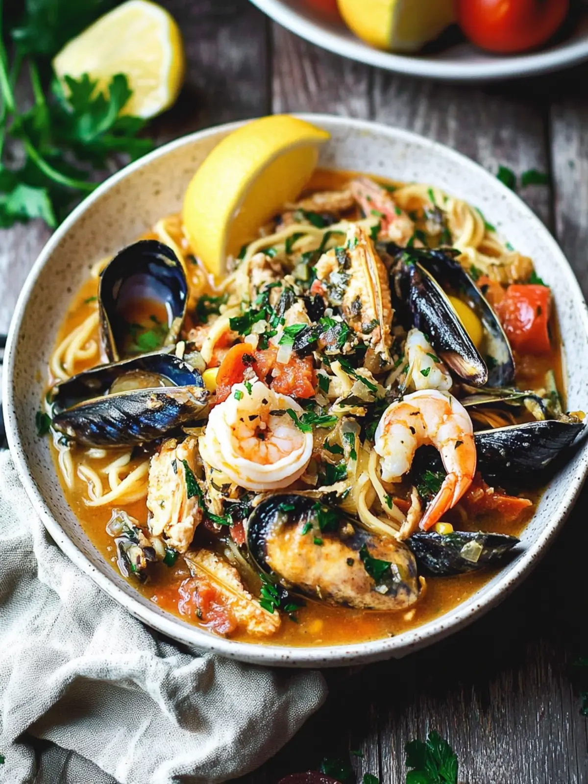Savory Seafood Stew and Noodles for Cozy Nights In 4 Seafood Stew and Noodles