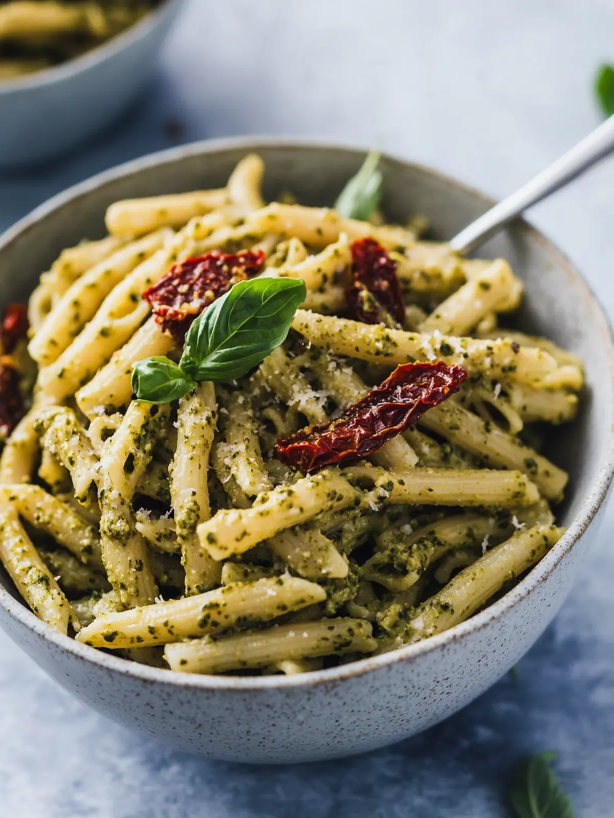 Vegan Cashew Pesto Pasta with Sun-Dried Tomatoes