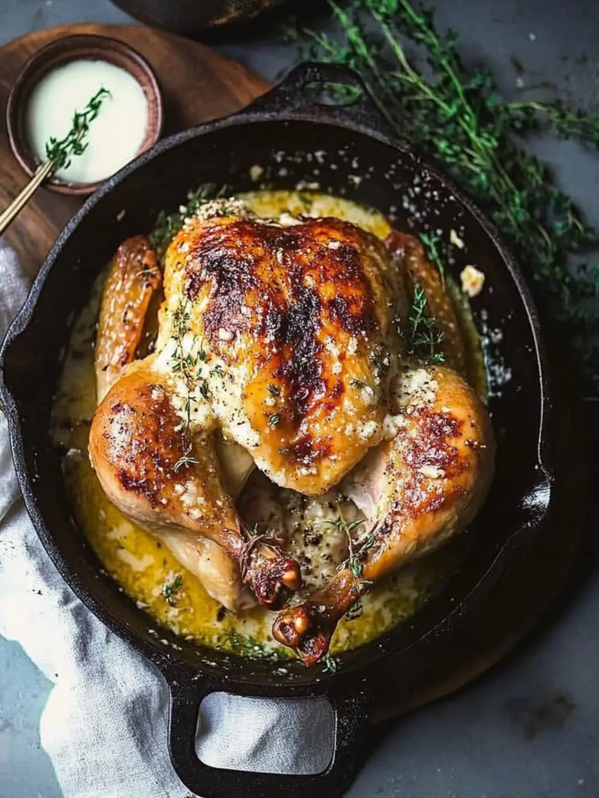 Garlic Parmesan Roast Chicken