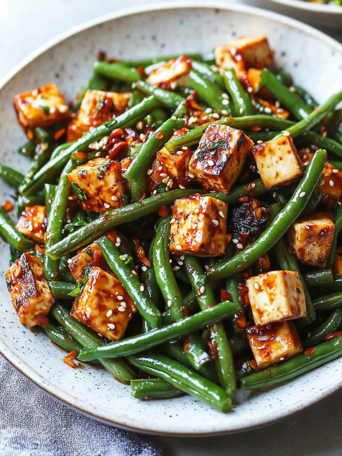 Garlicky Green Beans and Tofu