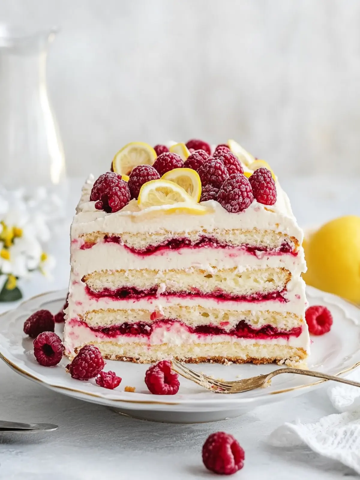 Lemon Raspberry Icebox Cake