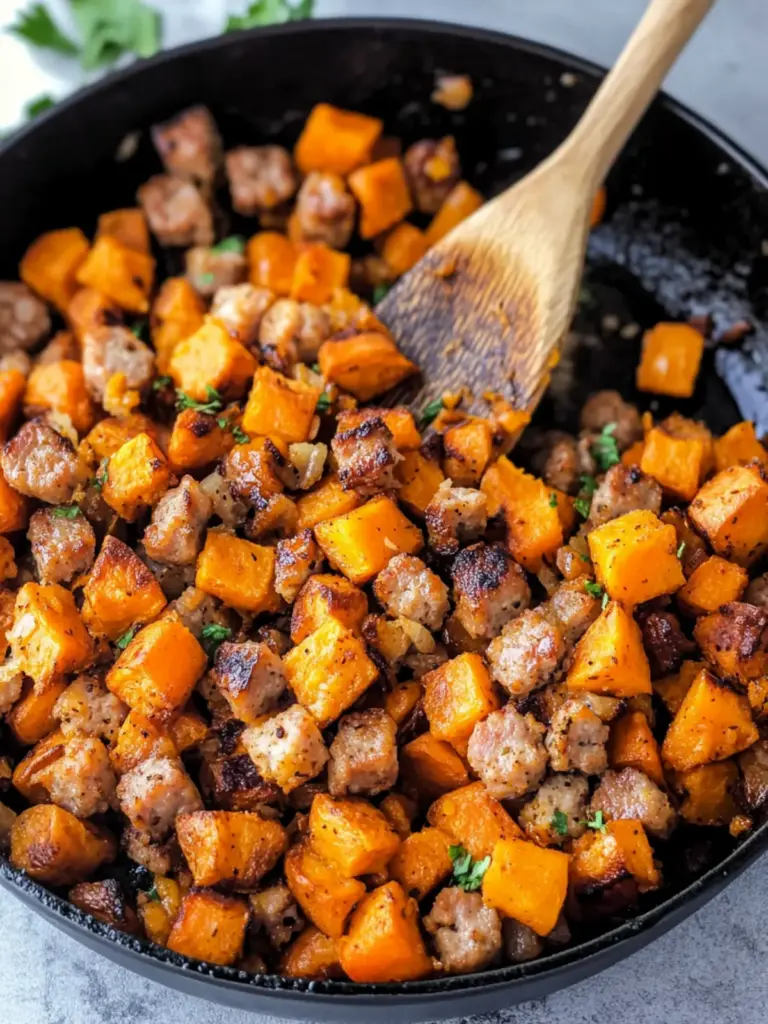 Maple Sausage Sweet Potato Hash