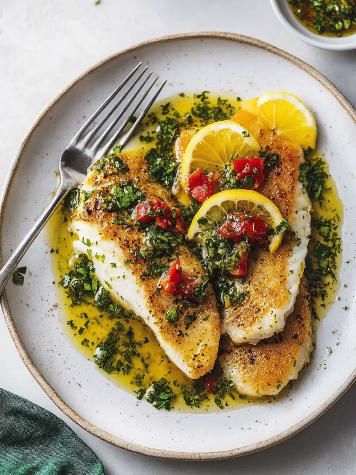 Lemon Pepper Sole with Citrus Herb Sauce