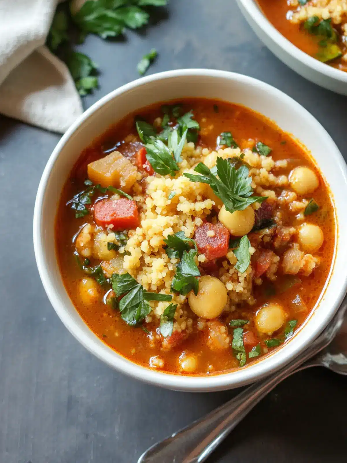 Moroccan-Spiced Vegetable Soup with Couscous in 30 Minutes 2 Moroccan-Spiced Vegetable Soup with Couscous