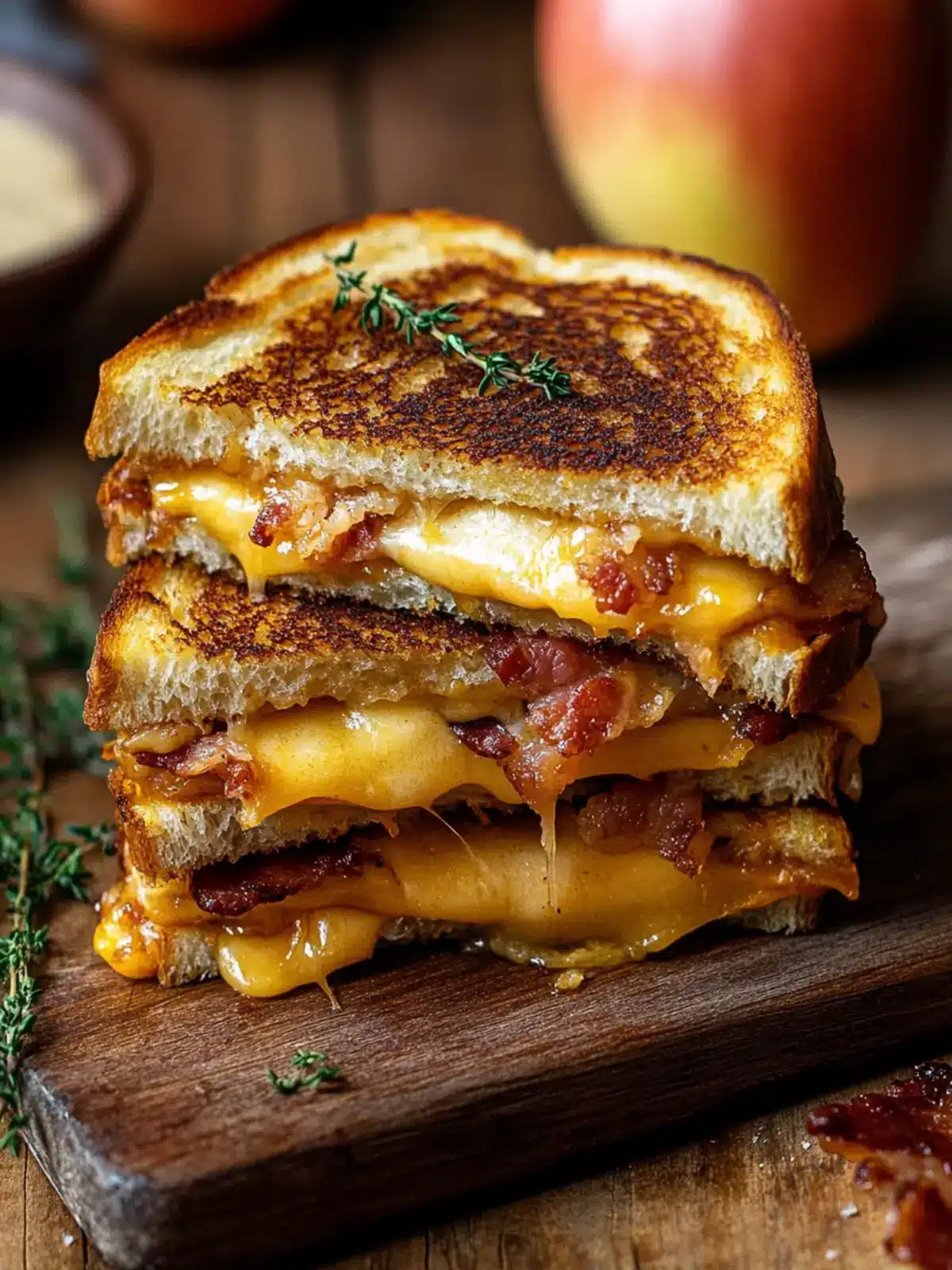 Hot Honey Apple Cheddar Bacon Grilled Cheese – A Sweet Twist! 4 Hot Honey Apple Cheddar Bacon Grilled Cheese