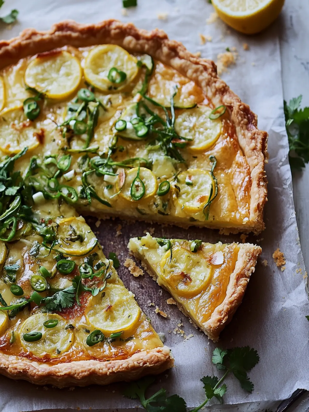 Zesty Lemon, Green Chilli and Cheddar Tart: Easy Delight 2 Lemon, Green Chilli and Cheddar Tart