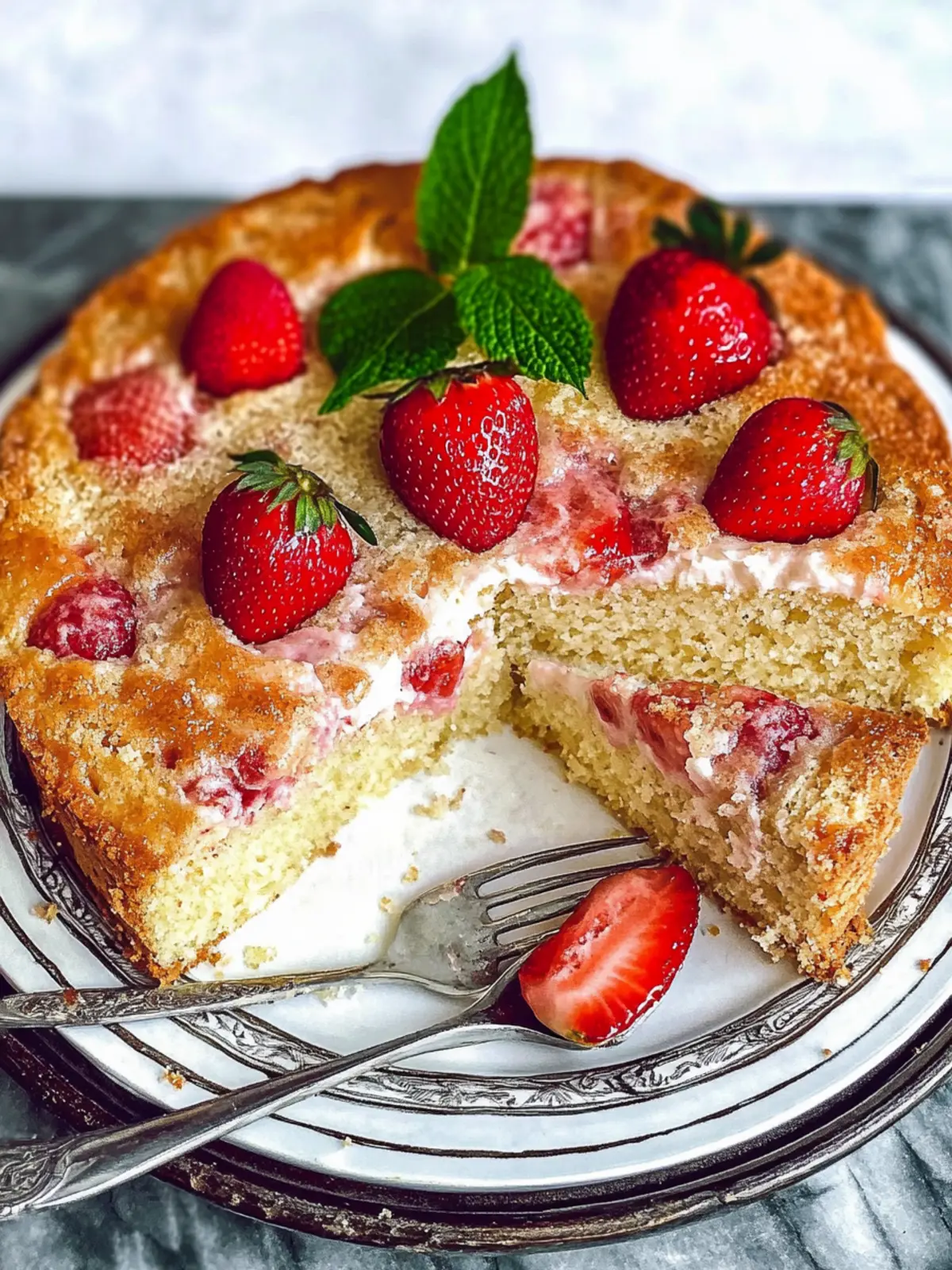 French Strawberry Cake
