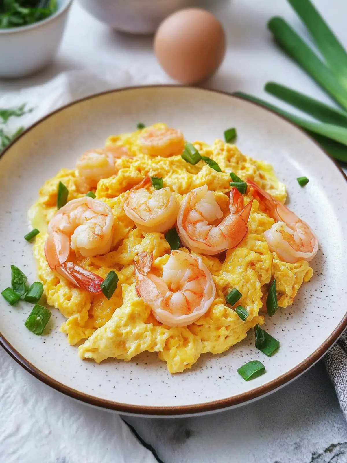 Chinese Scrambled Eggs with Shrimp