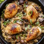 Spiced Mushroom Chicken and Rice Skillet