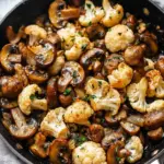Garlic Mushrooms Cauliflower Skillet