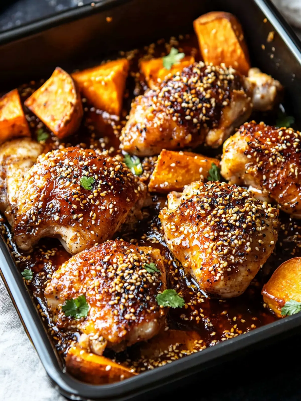 Sheet Pan Sesame Miso Chicken and Sweet Potatoes
