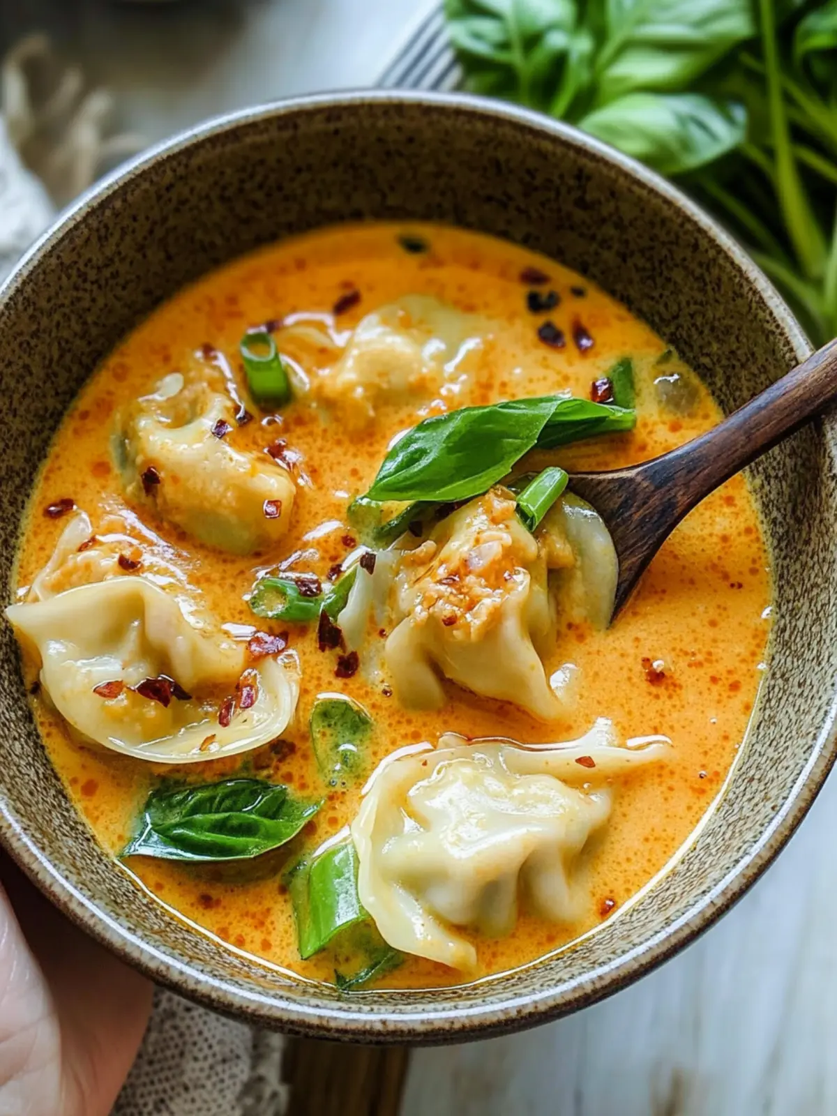 Thai Red Curry Wonton Soup