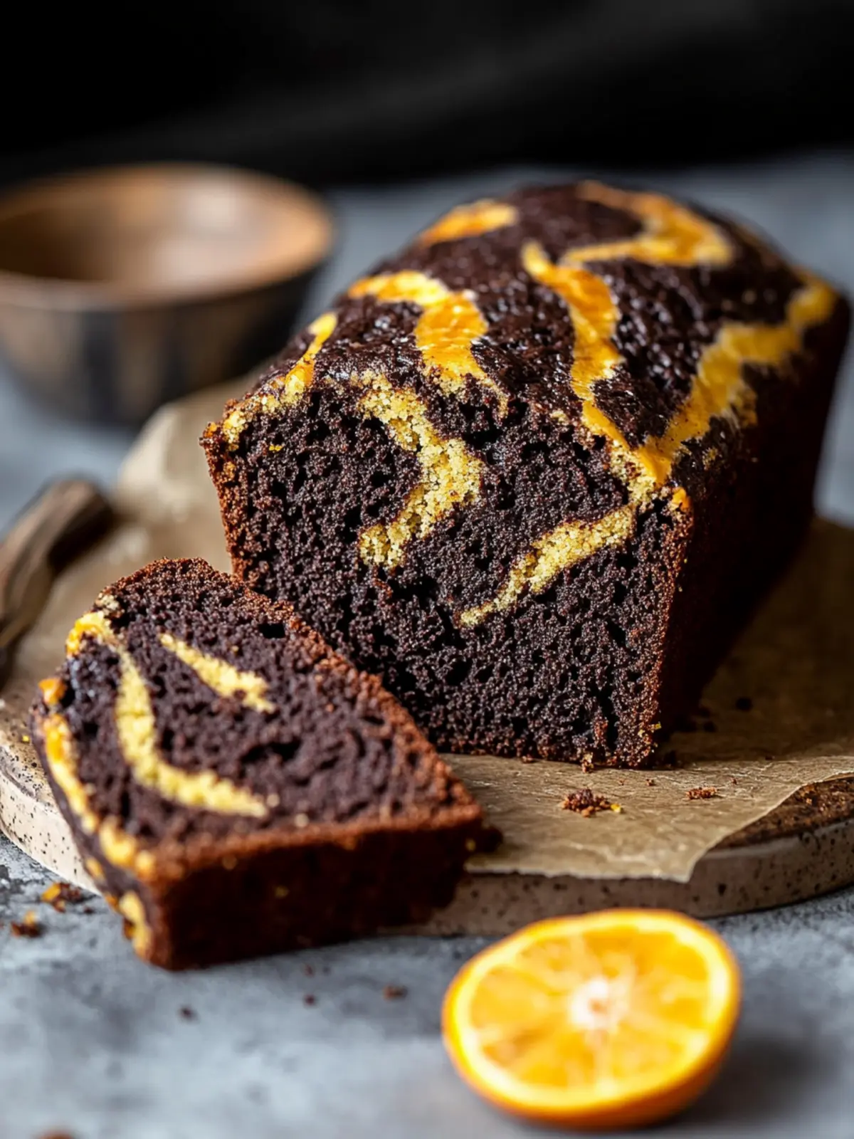 Vegan Chocolate Orange Marble Loaf
