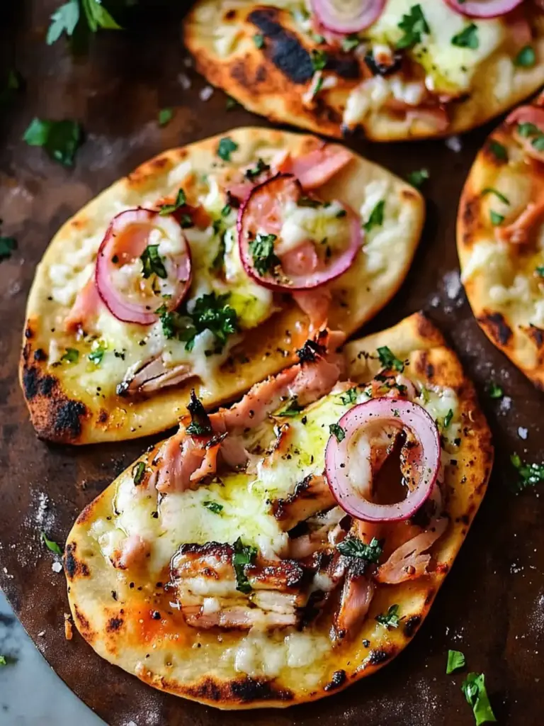 Mini Cuban Naan Pizzas