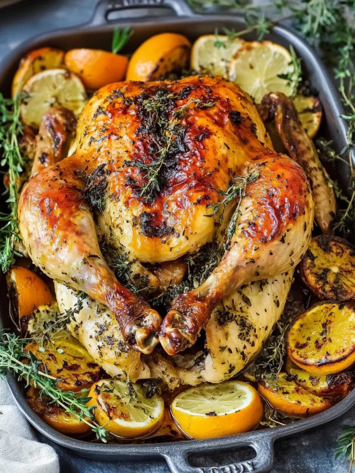Citrus Garlic Herb Butter Roasted Chicken