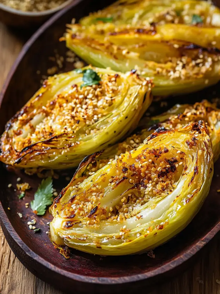 Miso Butter Roasted Cabbage Wedges