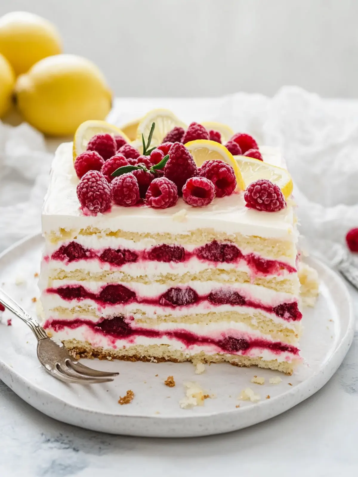 Lemon Raspberry Icebox Cake