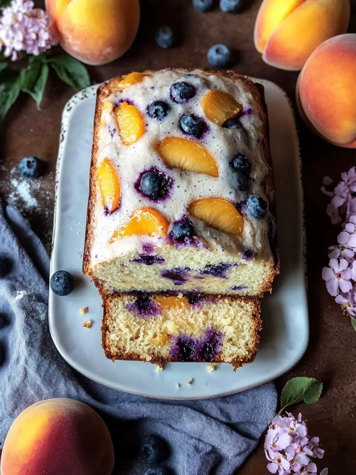 Easy Peach Blueberry Loaf
