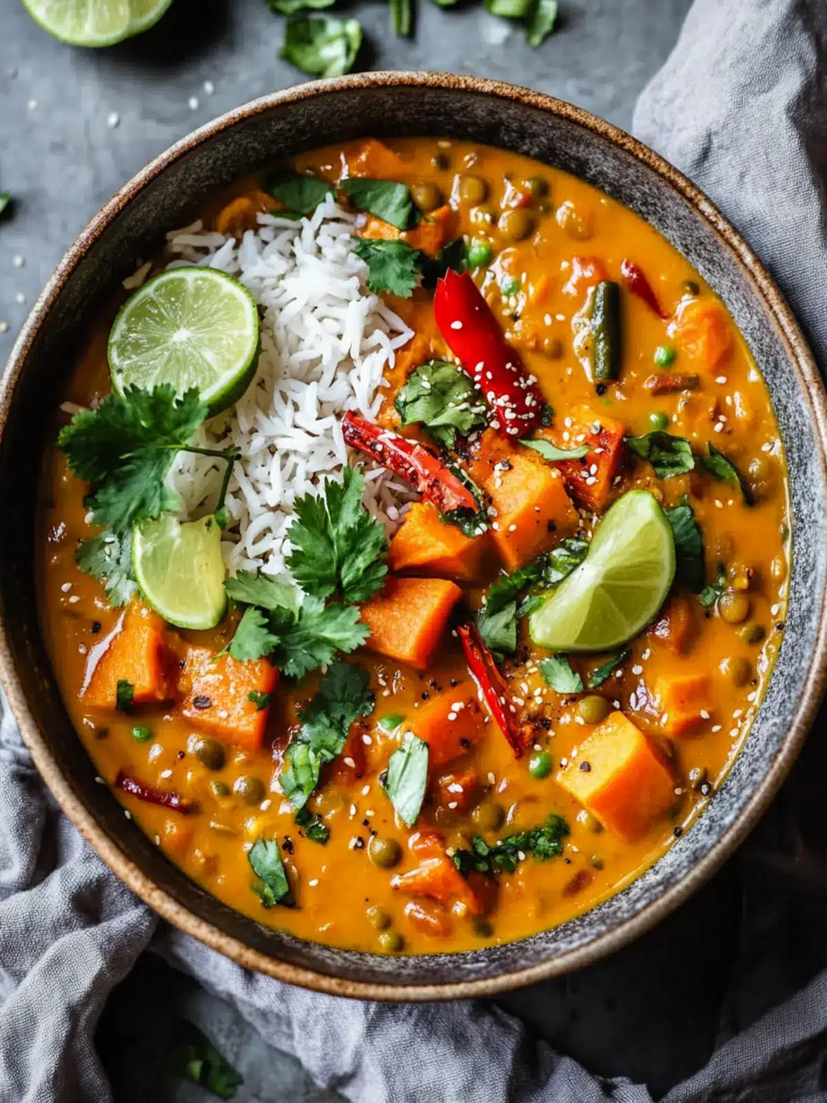 Massaman Inspired Sweet Potato & Lentil Curry