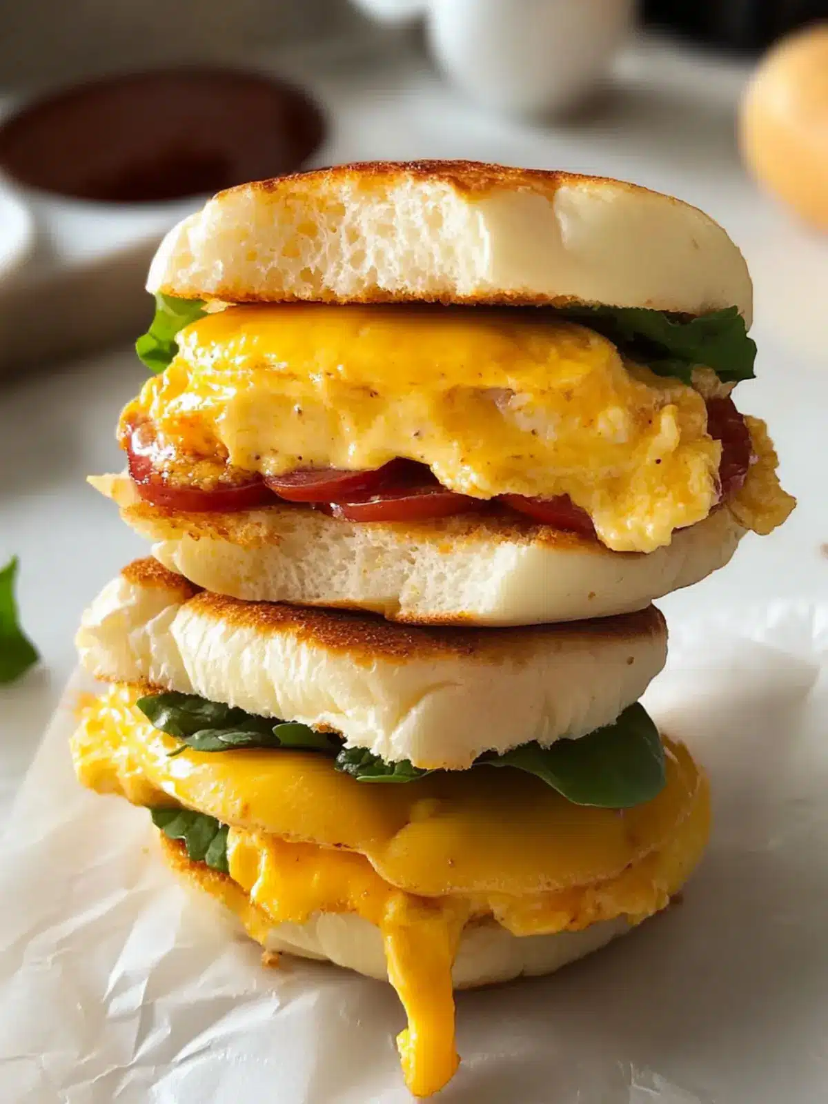 Cheesy Chipotle Breakfast Sandwiches