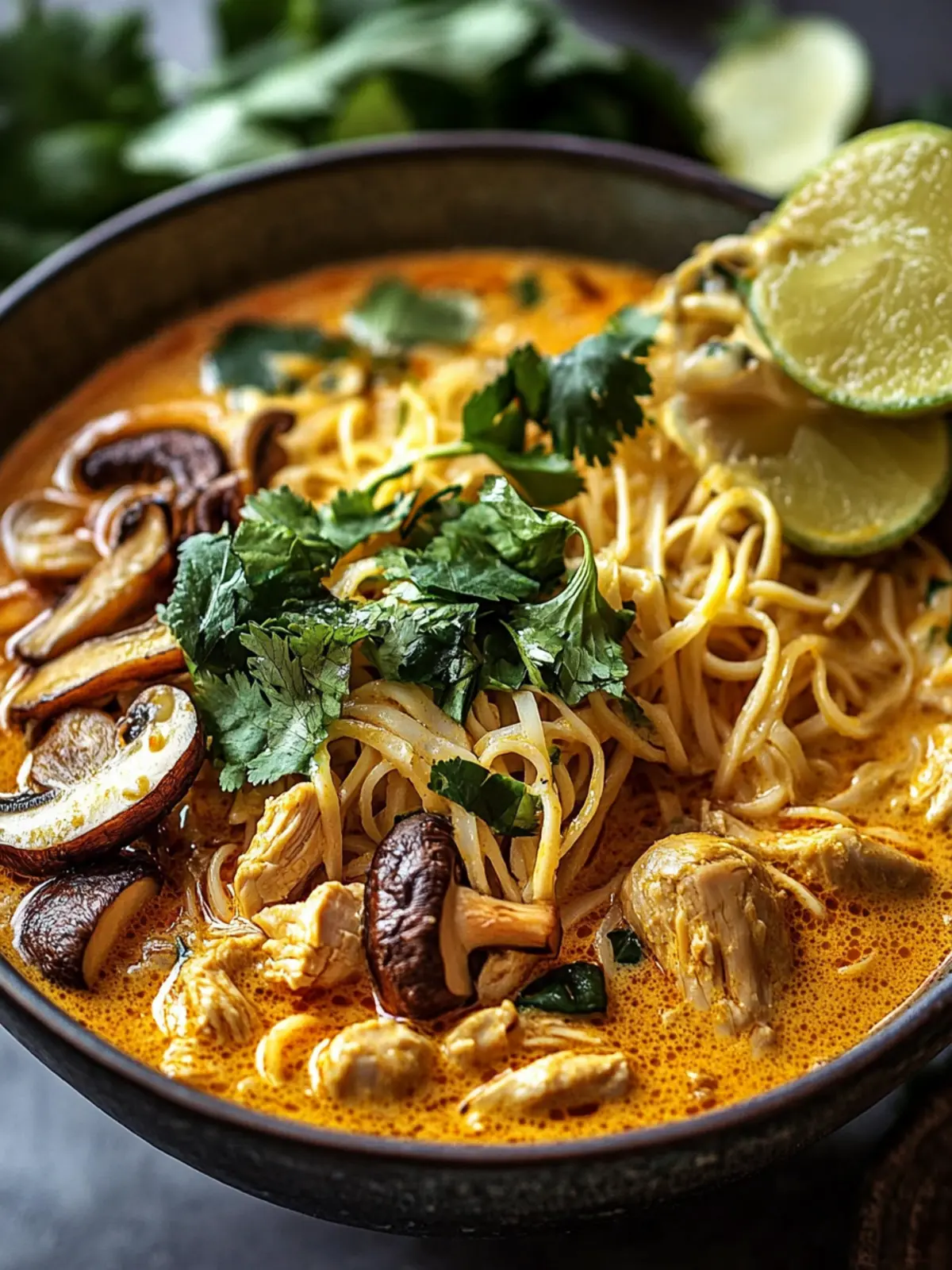 Creamy Coconut Chicken Khao Soi with Mushrooms Love at First Bite 3 Creamy Coconut Chicken Khao Soi with Mushrooms
