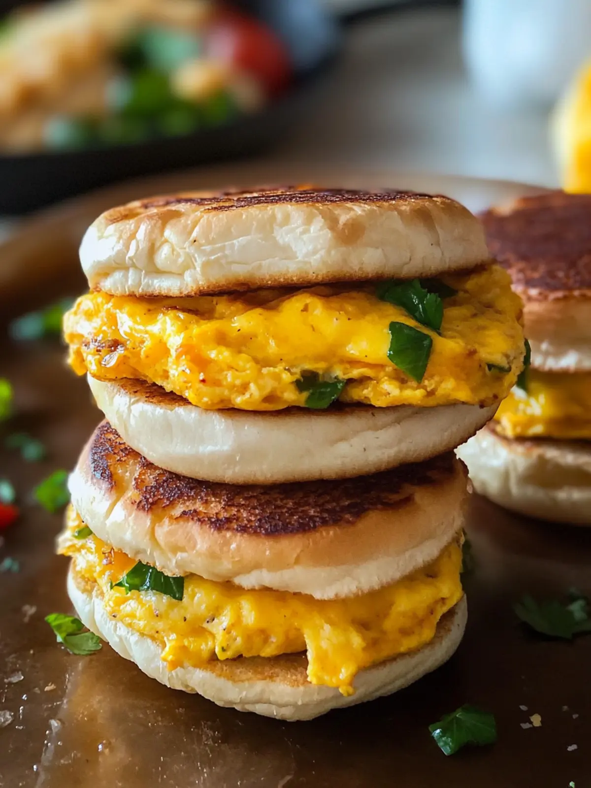 Cheesy Chipotle Breakfast Sandwiches