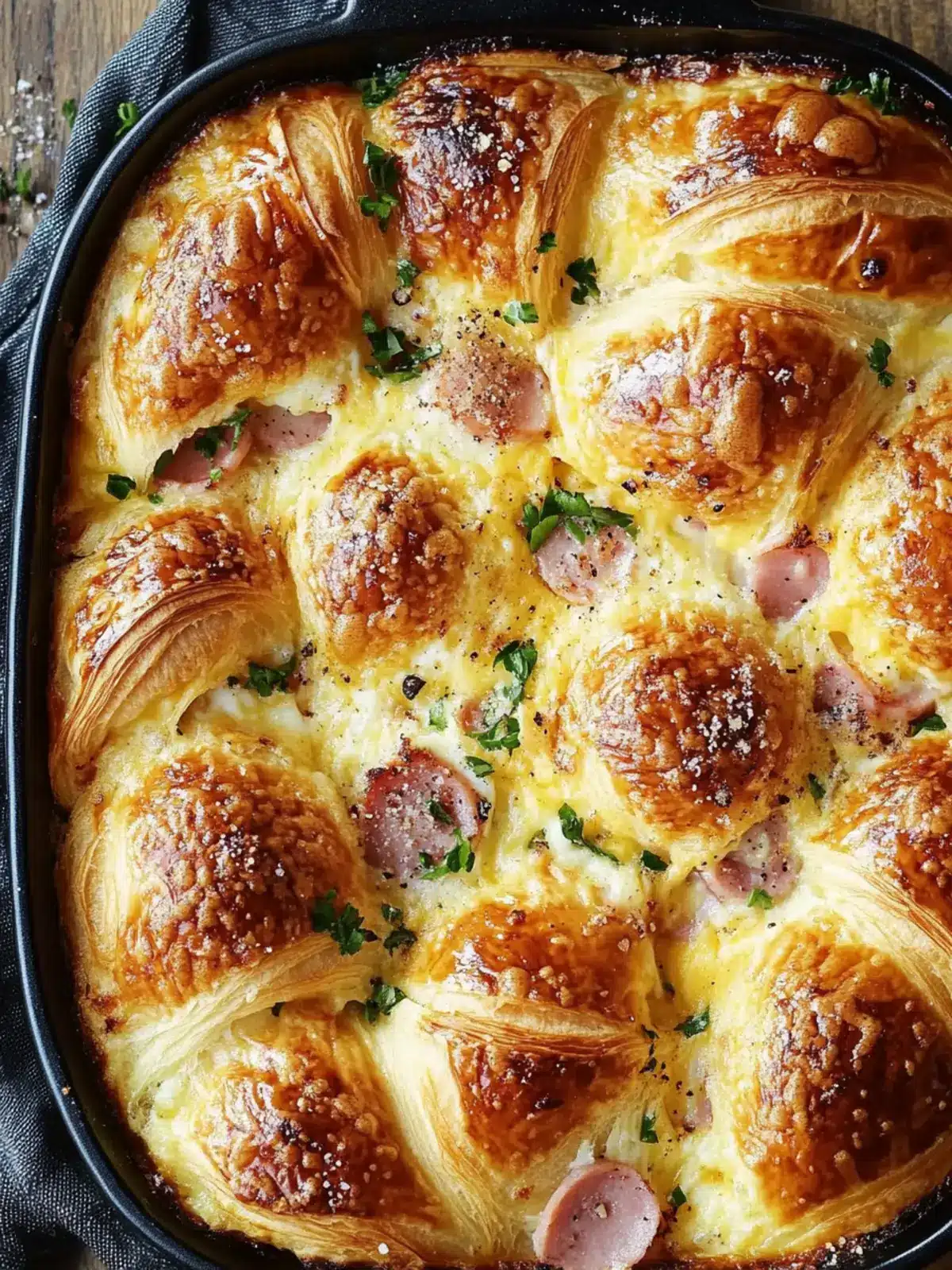 Croissant Ham and Cheese Egg Bake