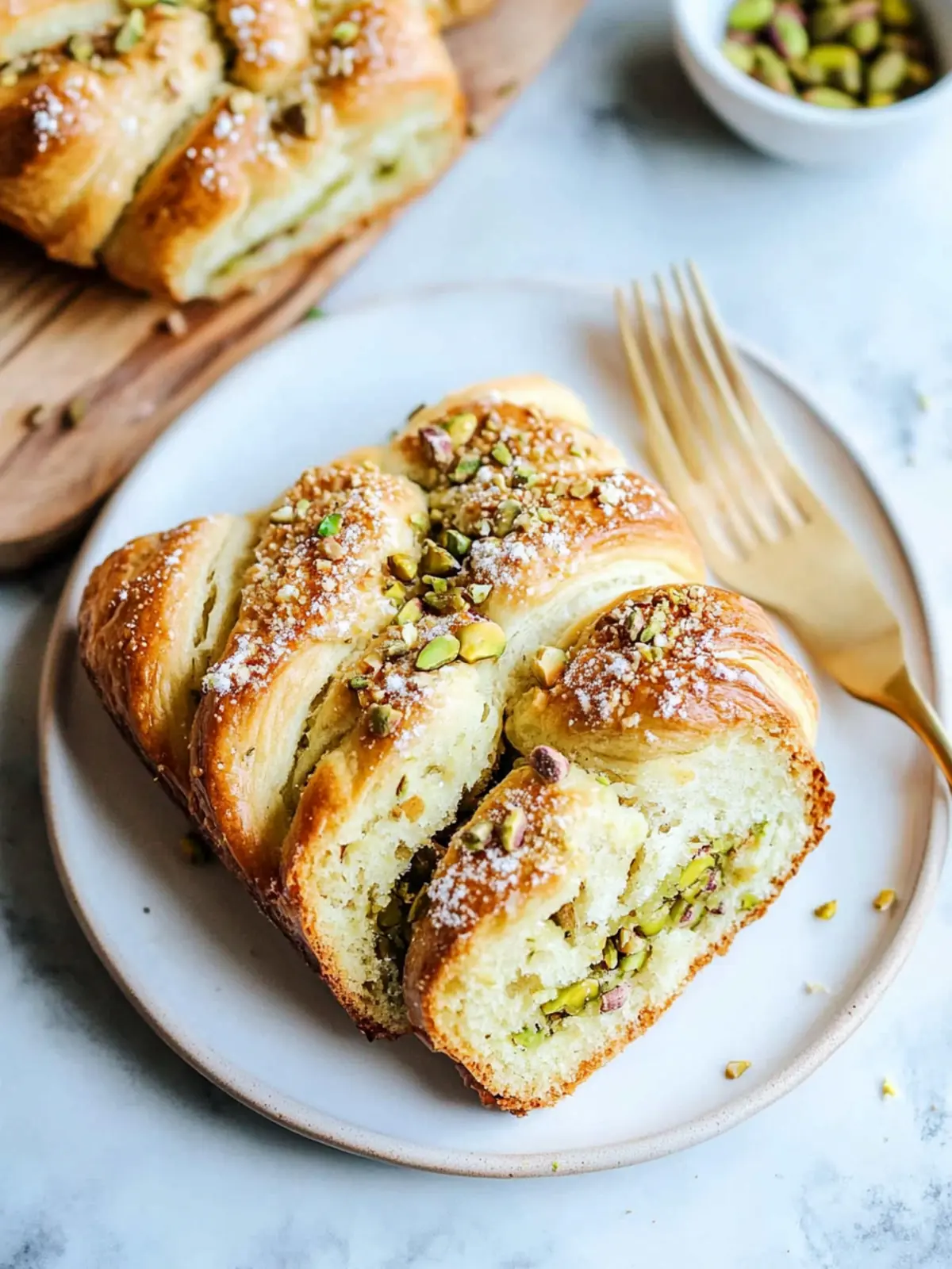 White Chocolate Pistachio Babka