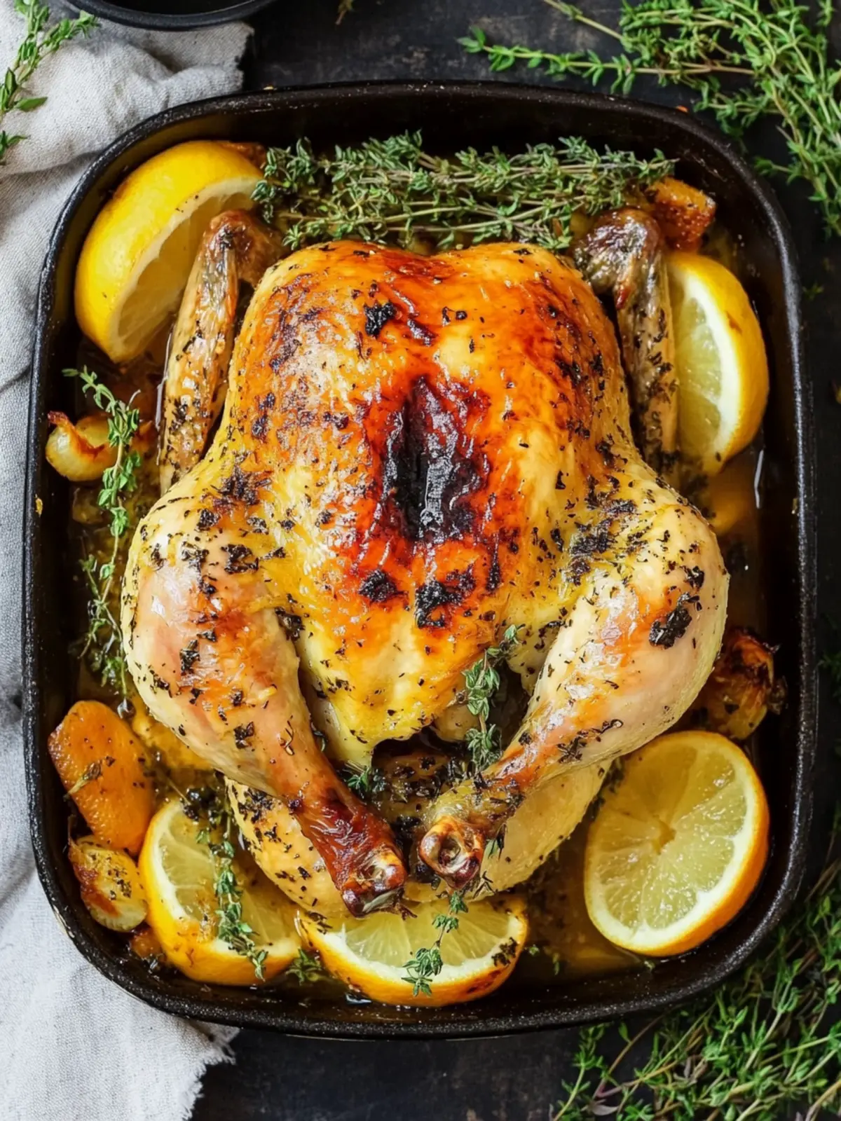 Citrus Garlic Herb Butter Roasted Chicken