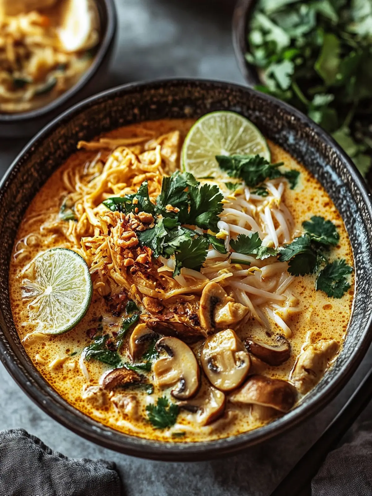 Creamy Coconut Chicken Khao Soi with Mushrooms Love at First Bite 4 Creamy Coconut Chicken Khao Soi with Mushrooms