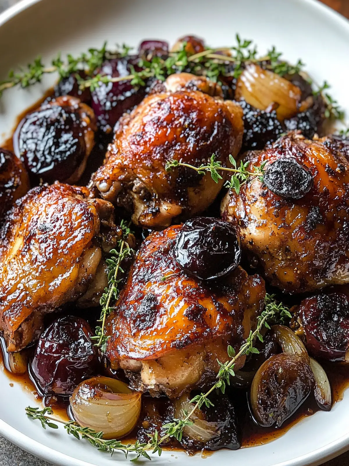 Savory Balsamic Fig Chicken Thighs with Onions and Thyme 5 Balsamic Fig Chicken Thighs with Onions and Thyme