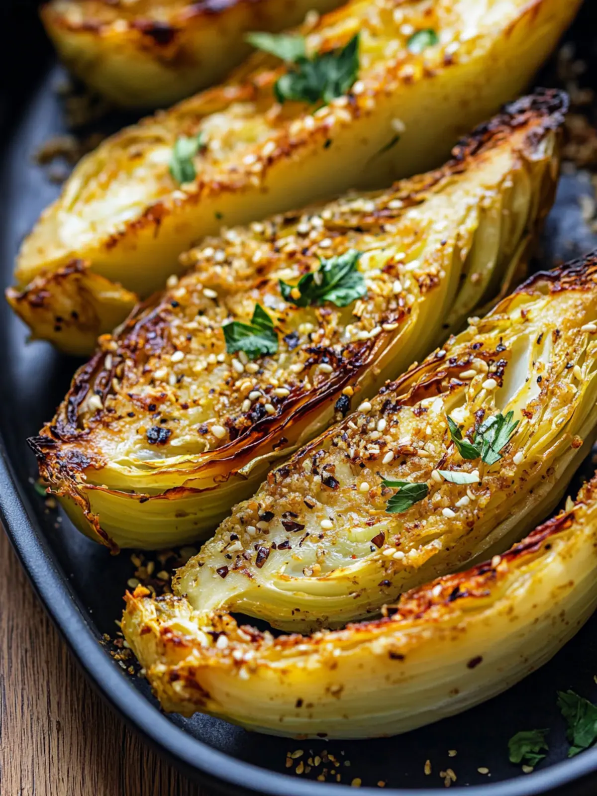 Miso Butter Roasted Cabbage Wedges