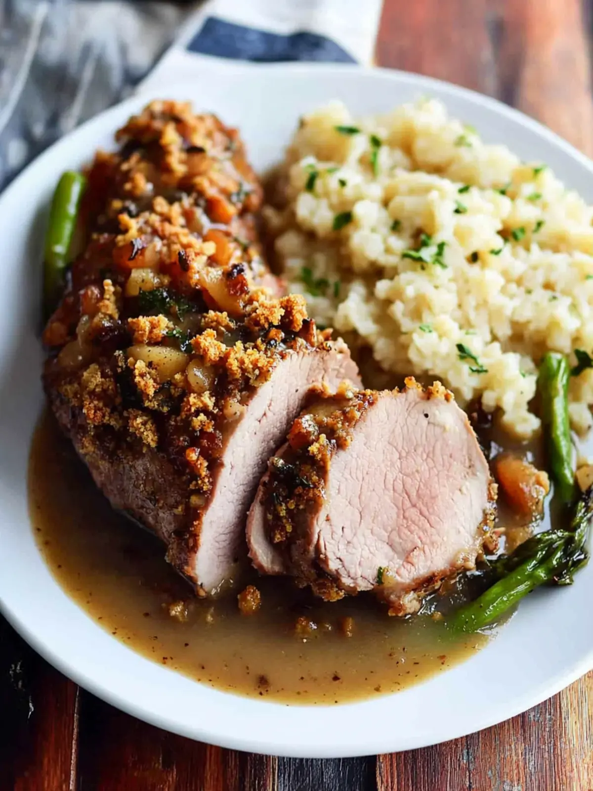 Walnut-Crusted Pork Tenderloin with Apple Cider Gravy