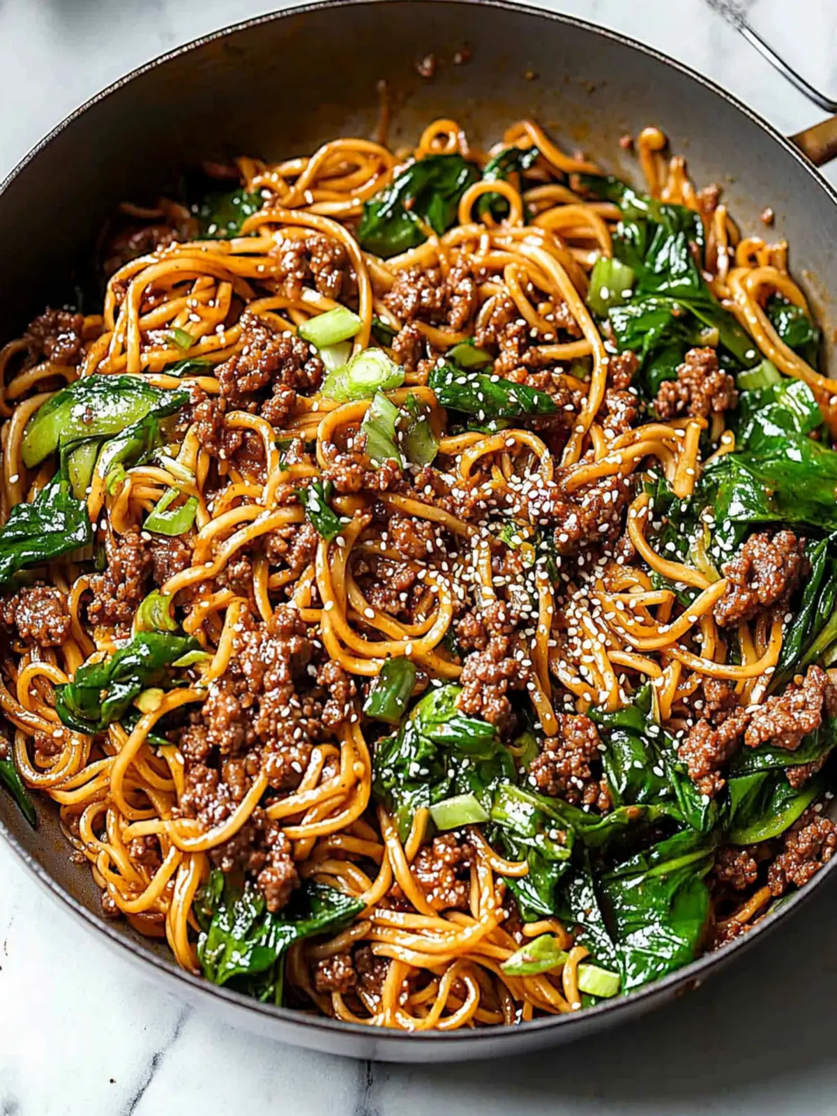 Easy Ground Beef Sesame Noodles