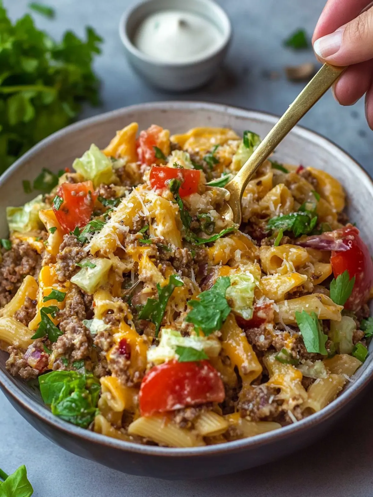 Cheeseburger Pasta Salad