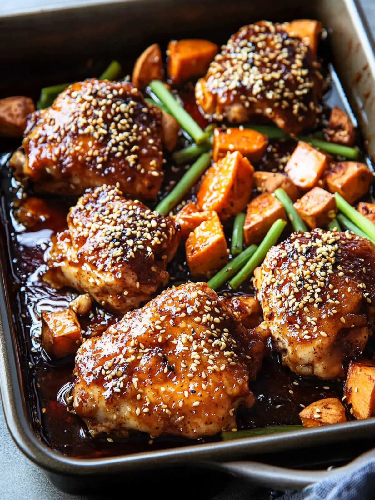 Sheet Pan Sesame Miso Chicken and Sweet Potatoes