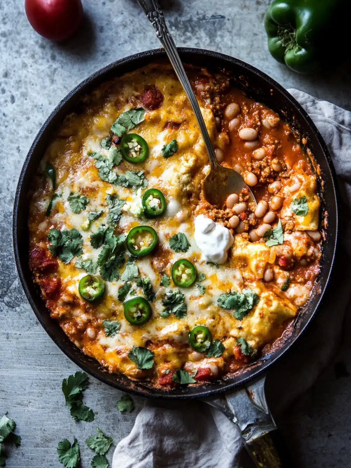 Chorizo & White Bean Enchilada Skillet